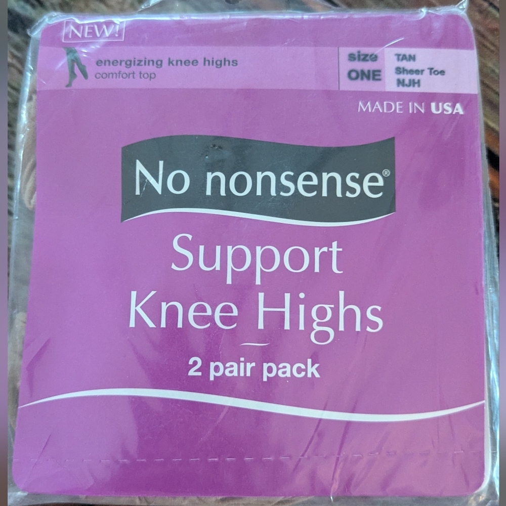 NO NONSENSE Support Knee Highs 2 Pair Pack NIP